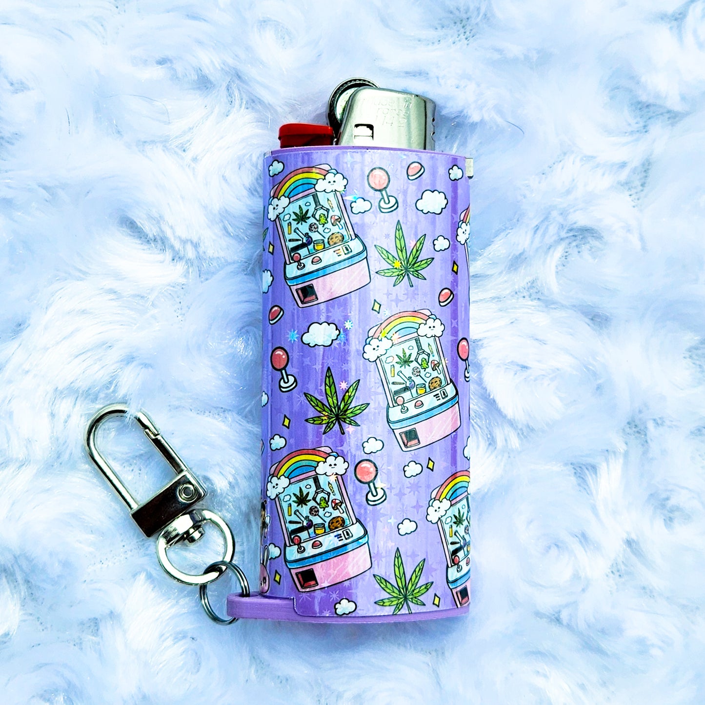 Let's Play - Holographic - Keychain + Poker Lighter Sleeve - Collaboration w/ Lilxbun