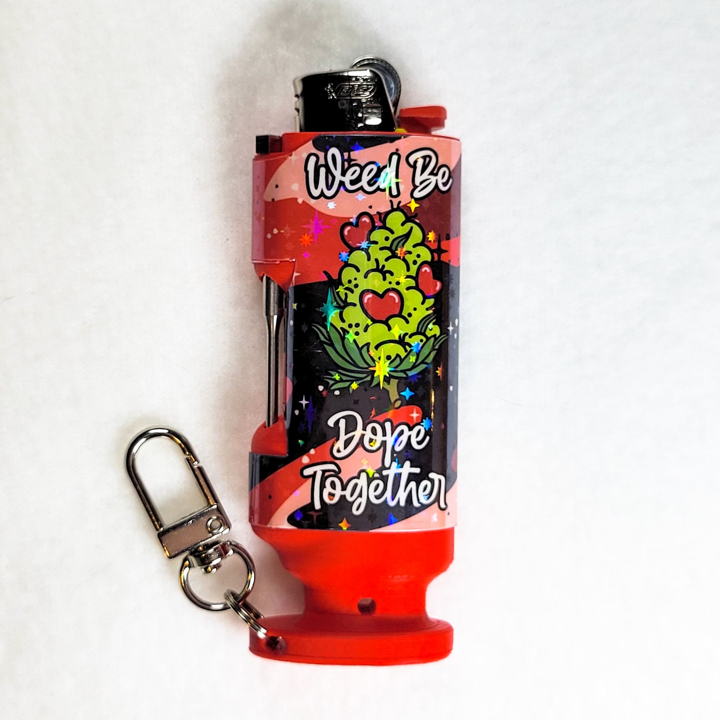 Weed Be Dope - Holographic - Bee Blazin' Lighter Sleeve - Hemp Wick + Poker Lighter Sleeve - Lighter NOT Included!