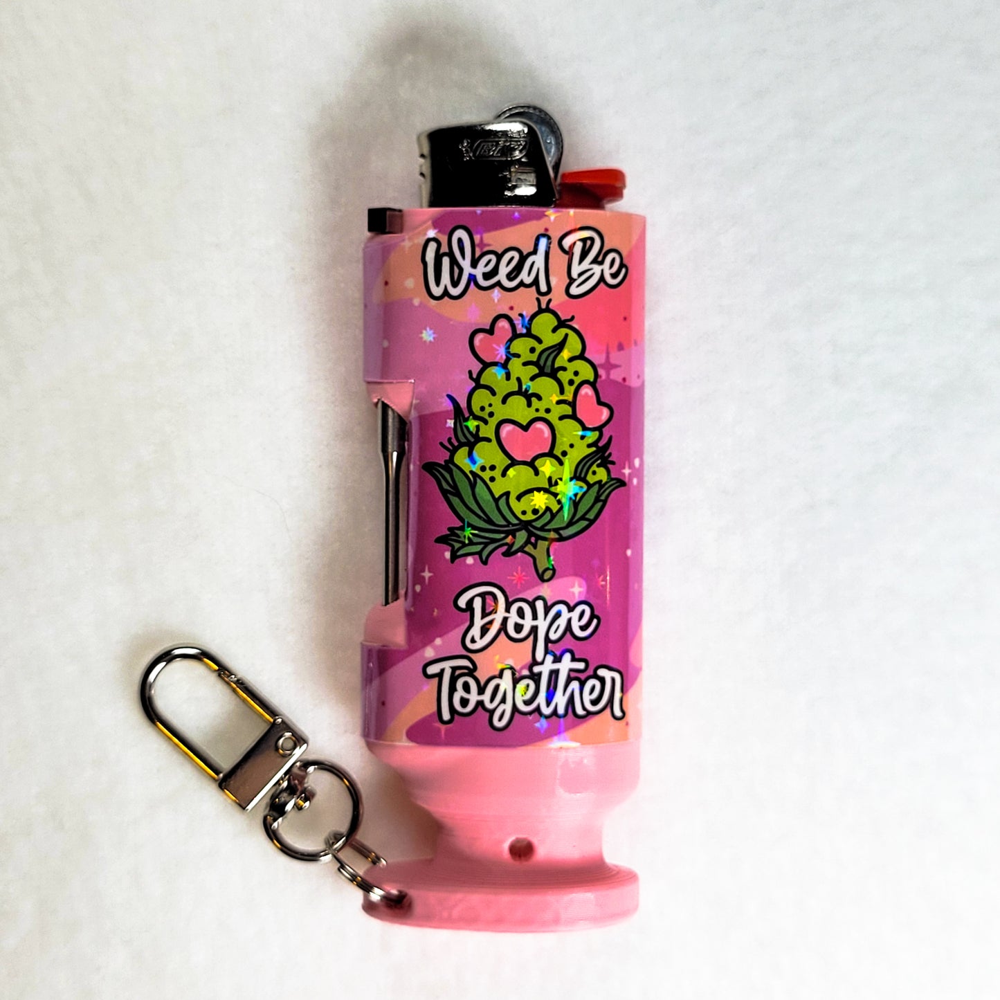 Weed Be Dope - Holographic - Bee Blazin' Lighter Sleeve - Hemp Wick + Poker Lighter Sleeve - Lighter NOT Included!