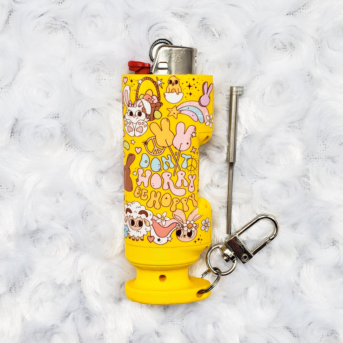 Honey Bunny - Bee Blazin' Lighter Sleeve - Hemp Wick + Poker Lighter Sleeve - Lighter NOT Included!