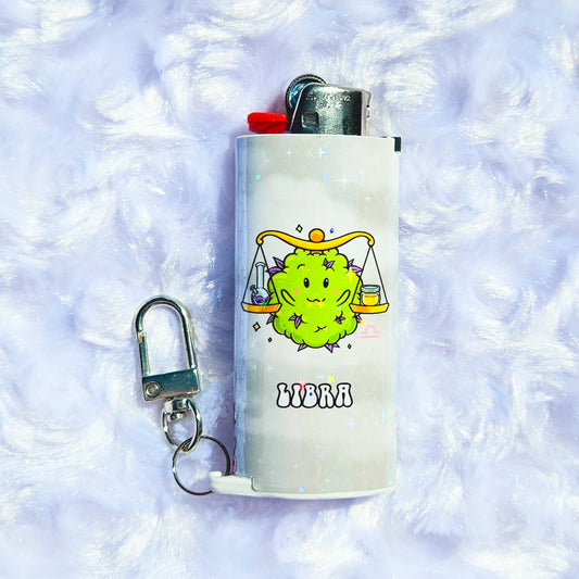 Libra - Holographic - Keychain + Poker Lighter Sleeve - Collaboration w/ Lilxbun