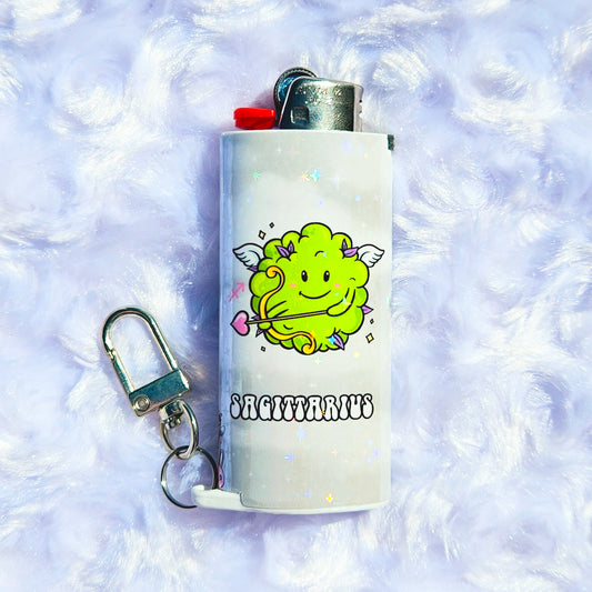 Sagittarius - Holographic - Keychain + Poker Lighter Sleeve - Collaboration w/ Lilxbun