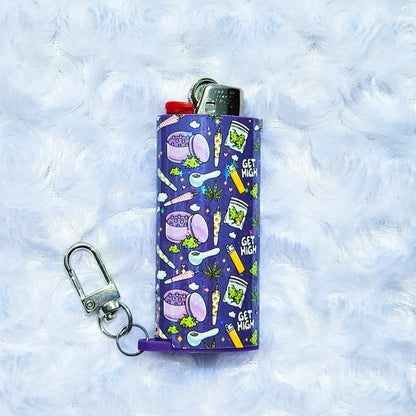 Get High - Holographic - Keychain + Poker Lighter Sleeve - Collaboration w/ Lilxbun