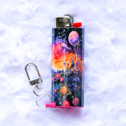 Celestial Garden - Holographic - Keychain Lighter Sleeve - Lighter Case - Lighter NOT Included!