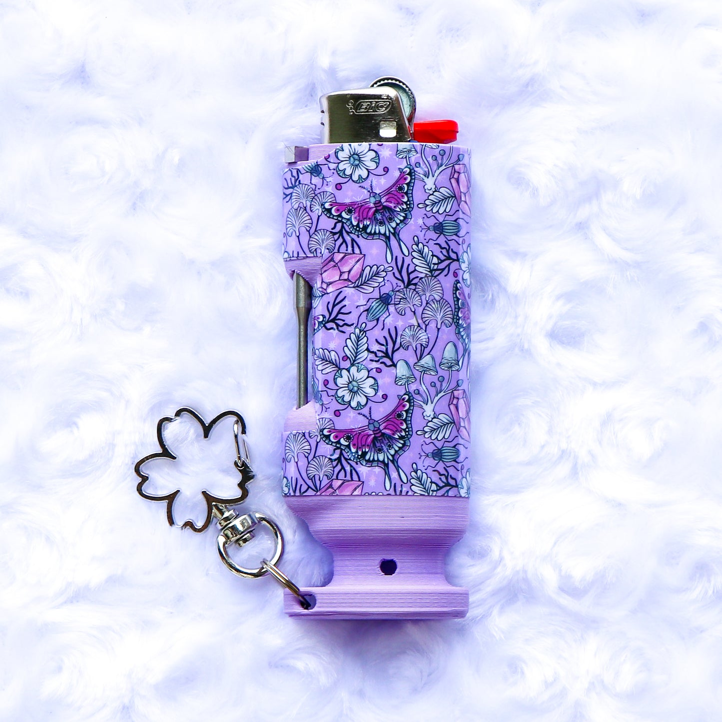 Fields Of Eden - Holographic - Bee Blazin' Lighter Sleeve W/ Flower Clasp - Hemp Wick + Poker Lighter Sleeve - Lighter NOT Included!