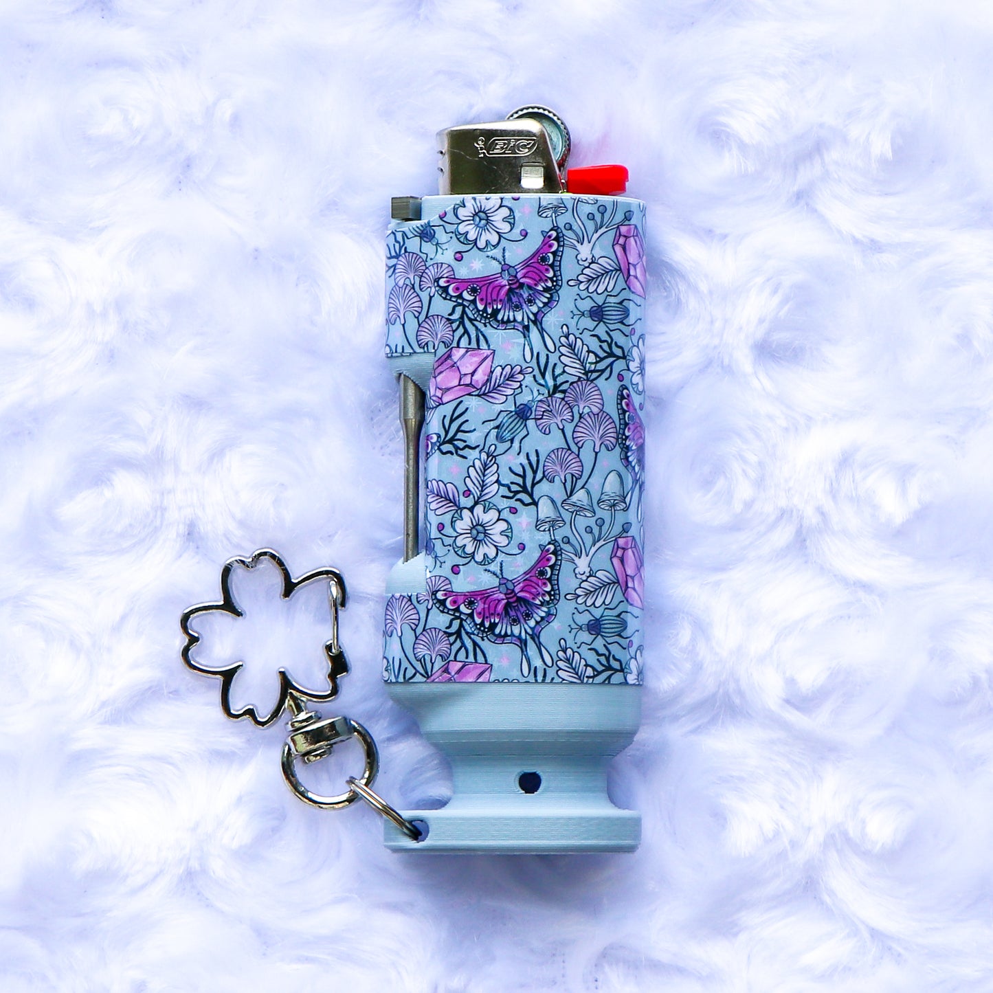 Fields Of Eden - Holographic - Bee Blazin' Lighter Sleeve W/ Flower Clasp - Hemp Wick + Poker Lighter Sleeve - Lighter NOT Included!