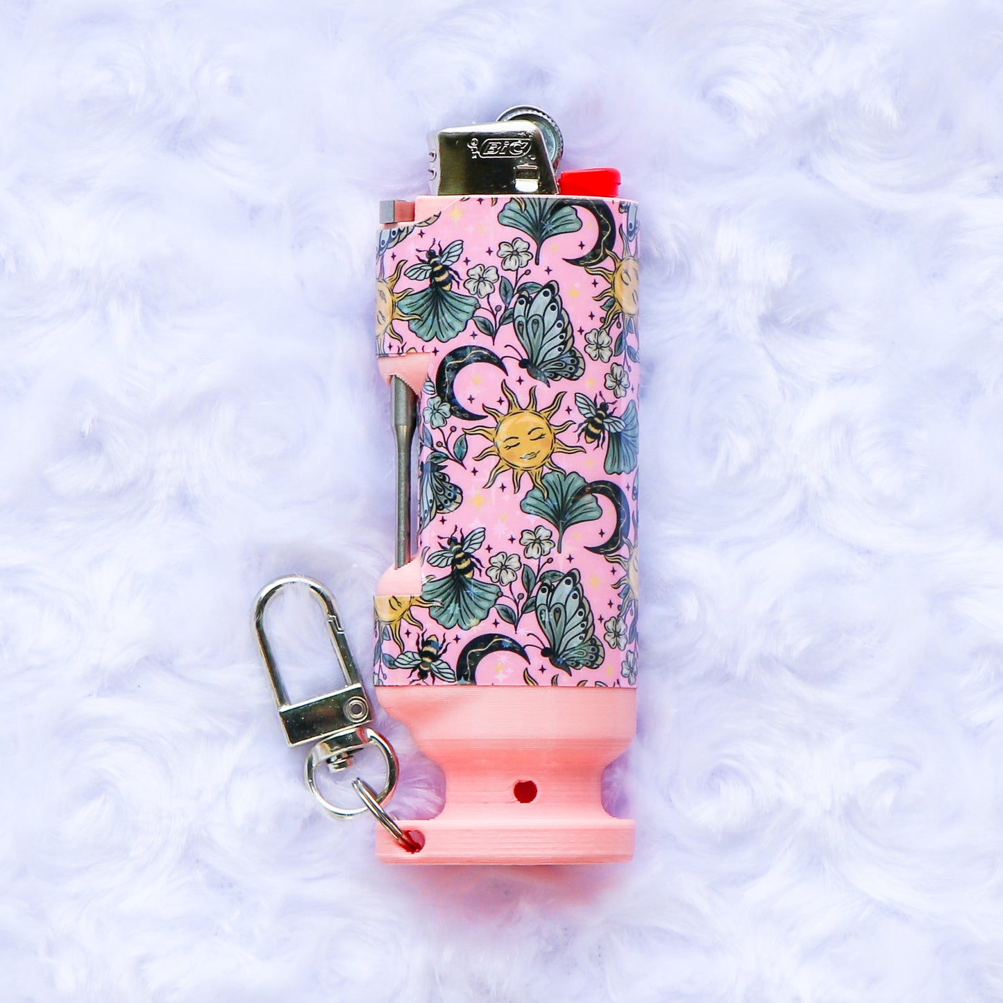 The Secret Garden - Holographic - Bee Blazin' Lighter Sleeve - Hemp Wick + Poker Lighter Sleeve - Lighter NOT Included!