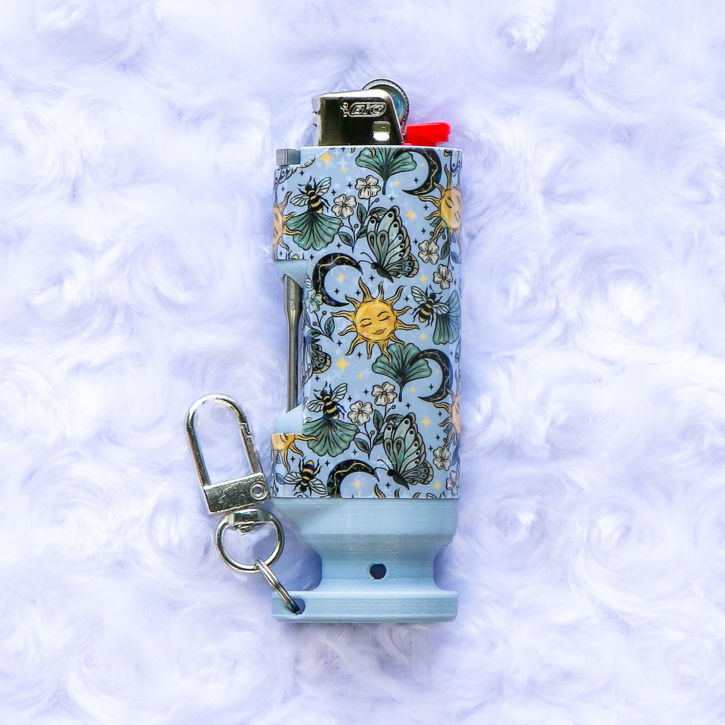 The Secret Garden - Holographic - Bee Blazin' Lighter Sleeve - Hemp Wick + Poker Lighter Sleeve - Lighter NOT Included!