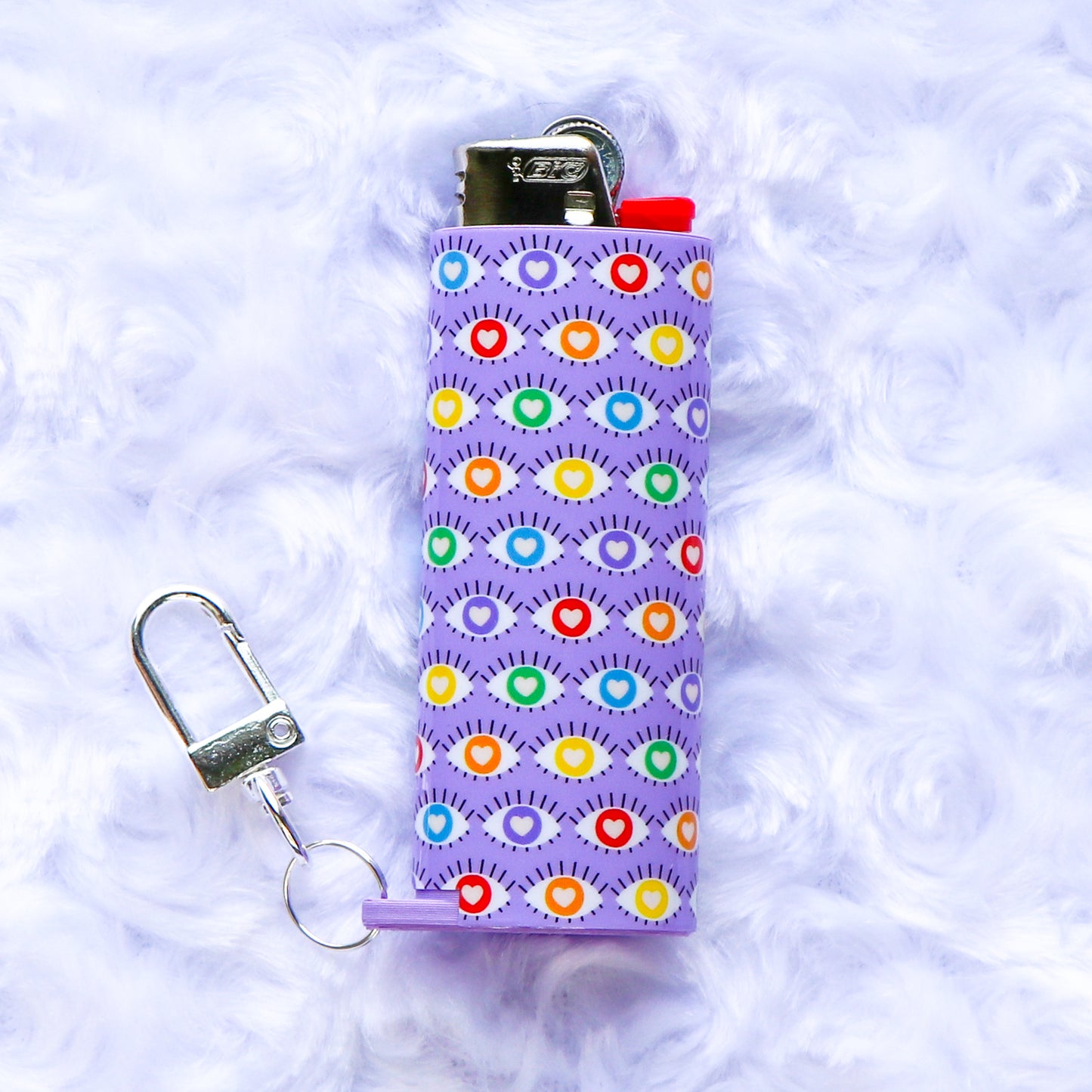 Rainbow Evil Eye - Keychain Lighter Sleeve - Lighter Case - Lighter NOT Included!