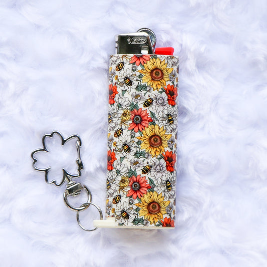 Sweet Nectar - Keychain Lighter Sleeve W/ Flower Clasp - Lighter Case - Lighter NOT Included!