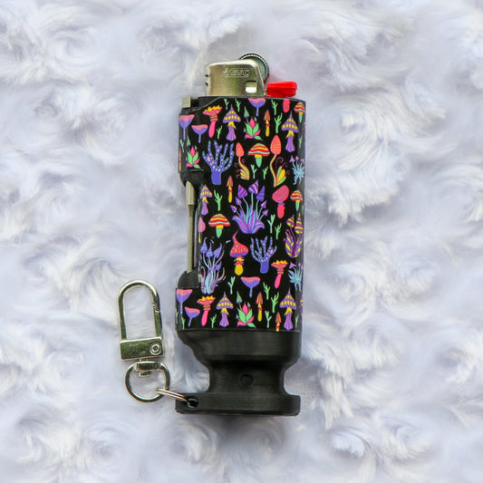 Trippy Shrooms - Bee Blazin' Lighter Sleeve - Hemp Wick + Poker Lighter Sleeve - Lighter NOT Included!