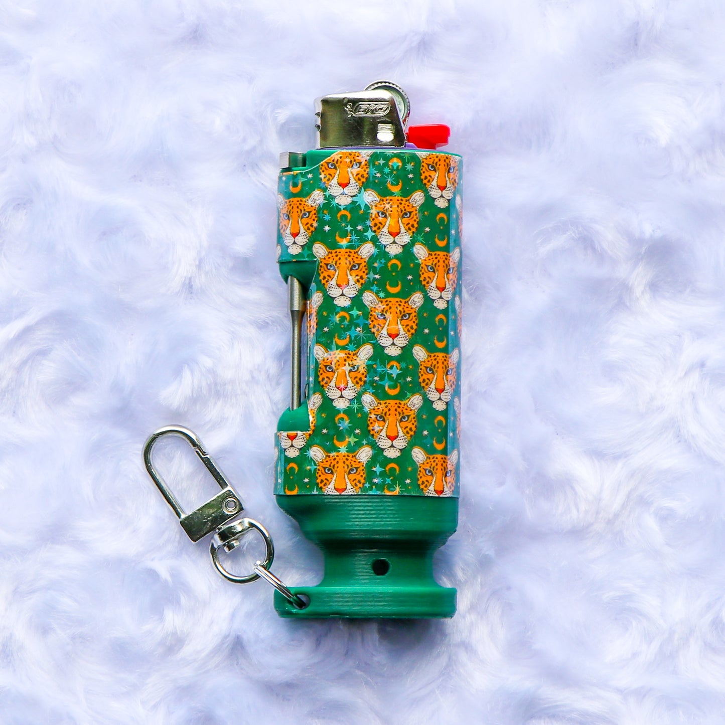 Lunar Leopard - Holographic - Bee Blazin' Lighter Sleeve - Hemp Wick + Poker Lighter Sleeve - Lighter NOT Included!