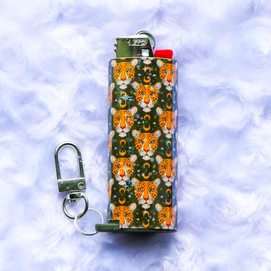 Lunar Leopard - Holographic - Keychain Lighter Sleeve - Lighter Case - Lighter NOT Included!