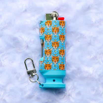 Lunar Leopard - Holographic - Bee Blazin' Lighter Sleeve - Hemp Wick + Poker Lighter Sleeve - Lighter NOT Included!