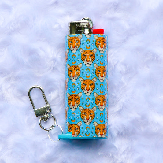 Lunar Leopard - Holographic - Keychain Lighter Sleeve - Lighter Case - Lighter NOT Included!