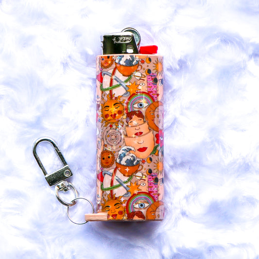 Open Your Mind - Holographic - Keychain Lighter Sleeve - Lighter Case - Lighter NOT Included!