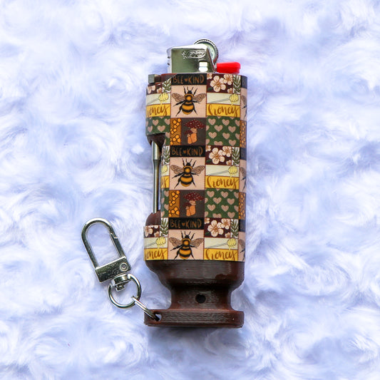 Bee Kind - Bee Blazin' Lighter Sleeve - Hemp Wick + Poker Lighter Sleeve - Lighter NOT Included!