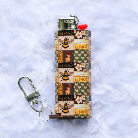 Bee Kind - Keychain Lighter Sleeve - Lighter Case - Lighter NOT Included!