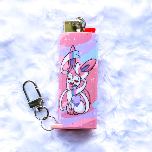 Blazed Slyveon - Keychain Lighter Sleeve - Lighter Case - Lighter NOT Included!