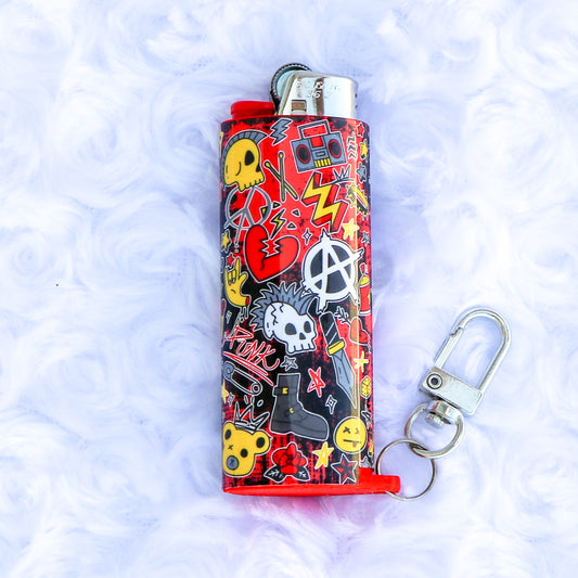 Punks Not Dead - Keychain Lighter Sleeve - Lighter Case - Lighter NOT Included!