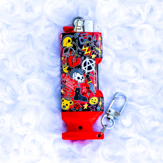 Punks Not Dead - Bee Blazin' Lighter Sleeve - Hemp Wick + Poker Lighter Sleeve - Lighter NOT Included!