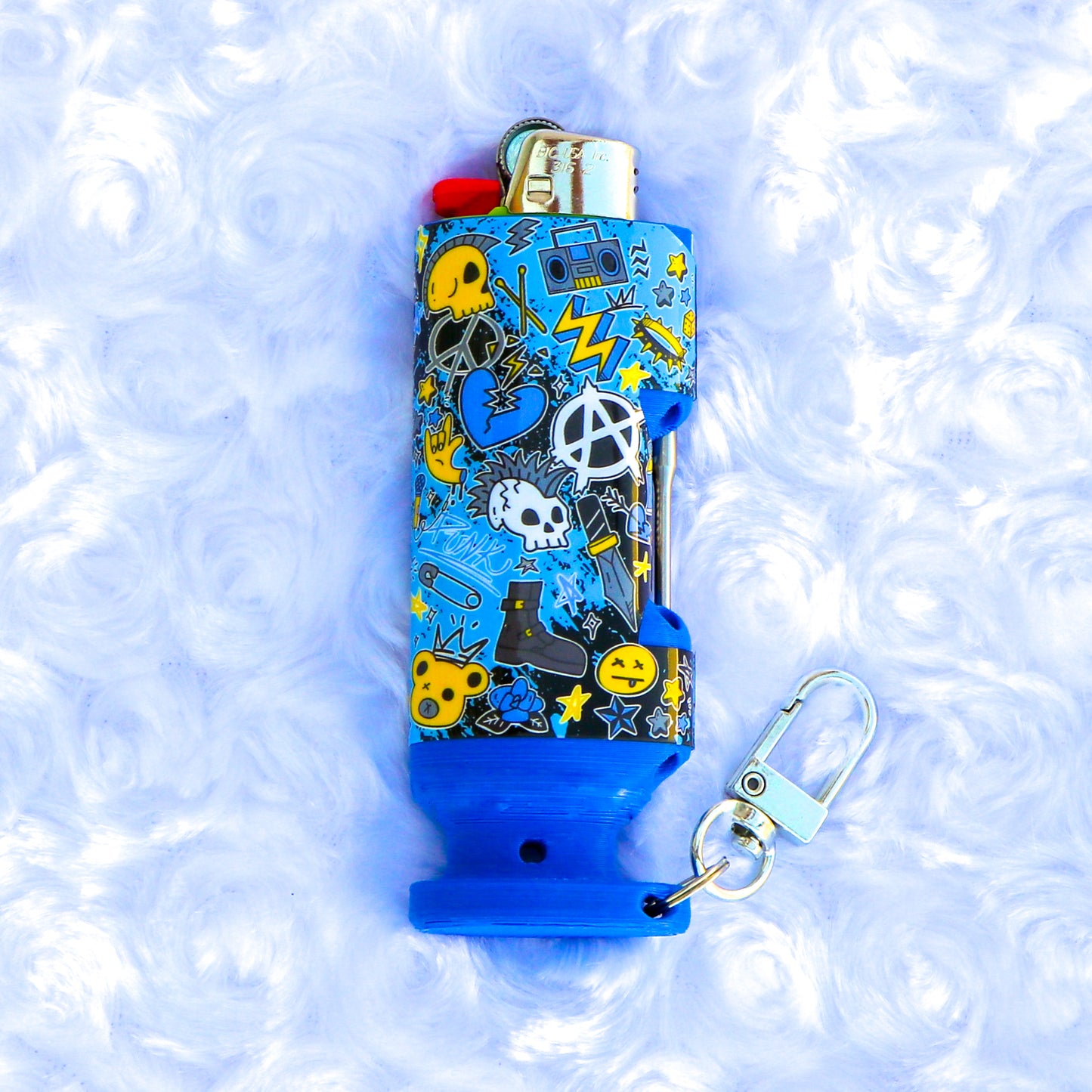 Punks Not Dead - Bee Blazin' Lighter Sleeve - Hemp Wick + Poker Lighter Sleeve - Lighter NOT Included!