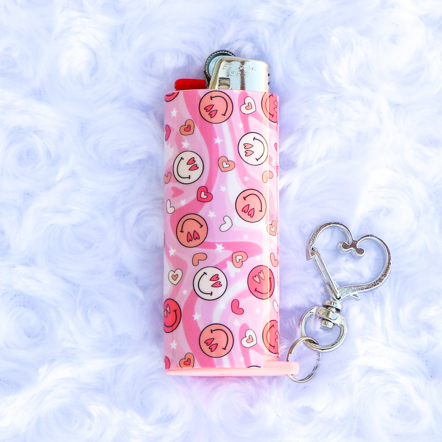 Baby Love - Keychain Lighter Sleeve W/ Heart Clasp - Lighter Case - Lighter NOT Included!