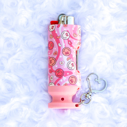 Baby Love - Bee Blazin' Lighter Sleeve W/ Heart Clasp - Hemp Wick + Poker Lighter Sleeve - Lighter NOT Included!