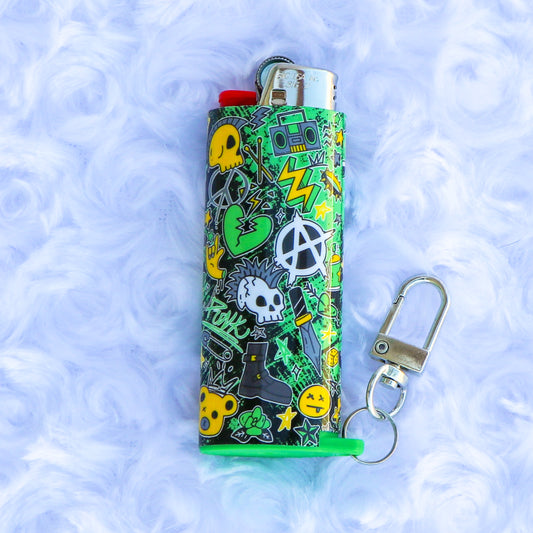 Punks Not Dead - Keychain Lighter Sleeve - Lighter Case - Lighter NOT Included!