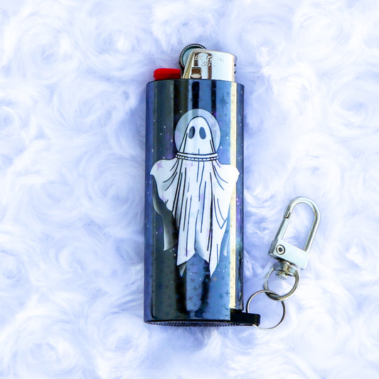 Astronaut Ghost  - Holographic - Keychain Lighter Sleeve - Lighter Case - Lighter NOT Included!