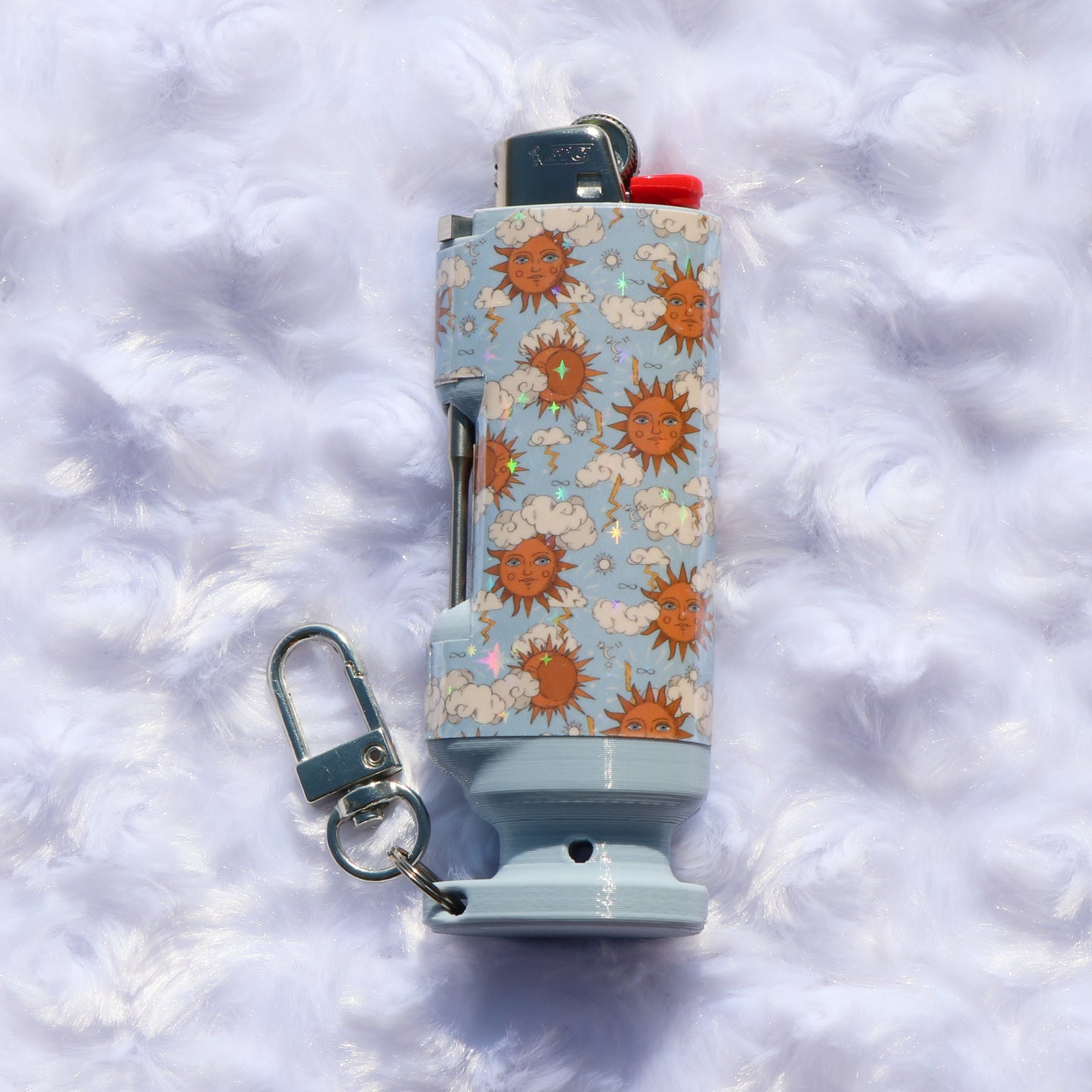 The Sun - Holographic - Bee Blazin' Lighter Sleeve - Hemp Wick + Poker Lighter Sleeve - Lighter NOT Included!