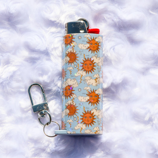 The Sun - Holographic - Keychain Lighter Sleeve - Lighter Case - Lighter NOT Included!