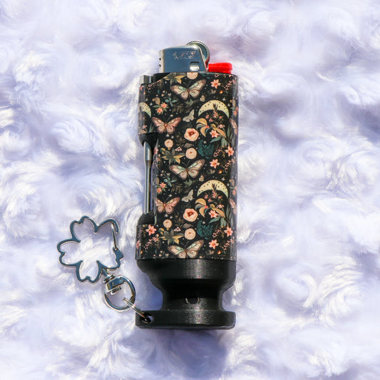 Witches Night Garden - Bee Blazin' Lighter Sleeve W/ Flower Clasp - Hemp Wick + Poker Lighter Sleeve - Lighter NOT Included!