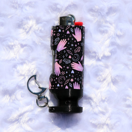 Cosmic Energy - Bee Blazin' Lighter Sleeve W/ Moon Clasp - Hemp Wick + Poker Lighter Sleeve - Lighter NOT Included!