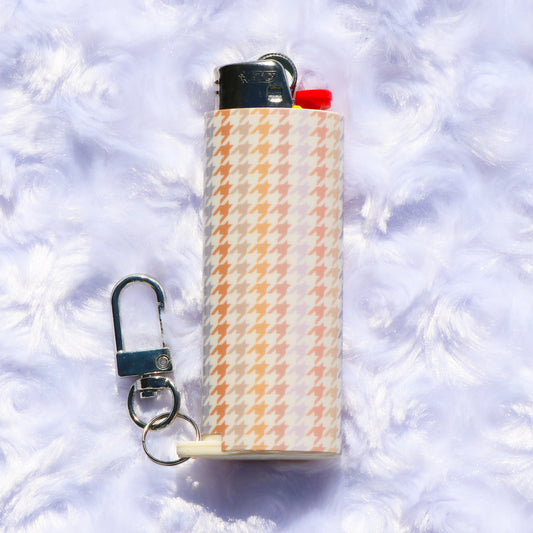 Houndstooth - Keychain Lighter Sleeve - Lighter Case - Lighter NOT Included!