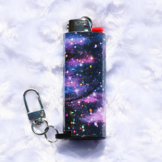 Galaxy - Holographic - Keychain Lighter Sleeve - Lighter Case - Lighter NOT Included!