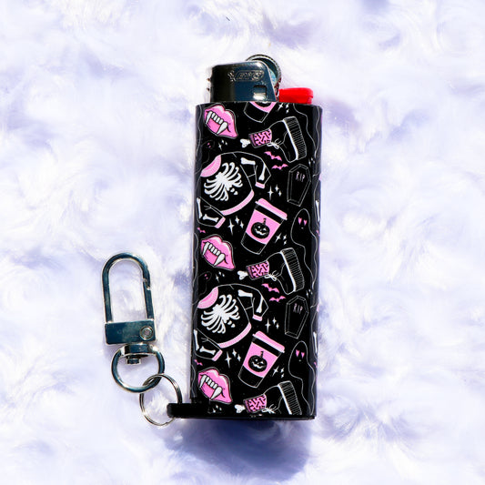 Goth Girl - Keychain Lighter Sleeve - Lighter Case - Lighter NOT Included!