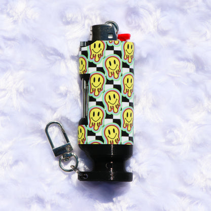 Drippy Smiley Face - Bee Blazin' Lighter Sleeve - Hemp Wick + Poker Lighter Sleeve - Lighter NOT Included!